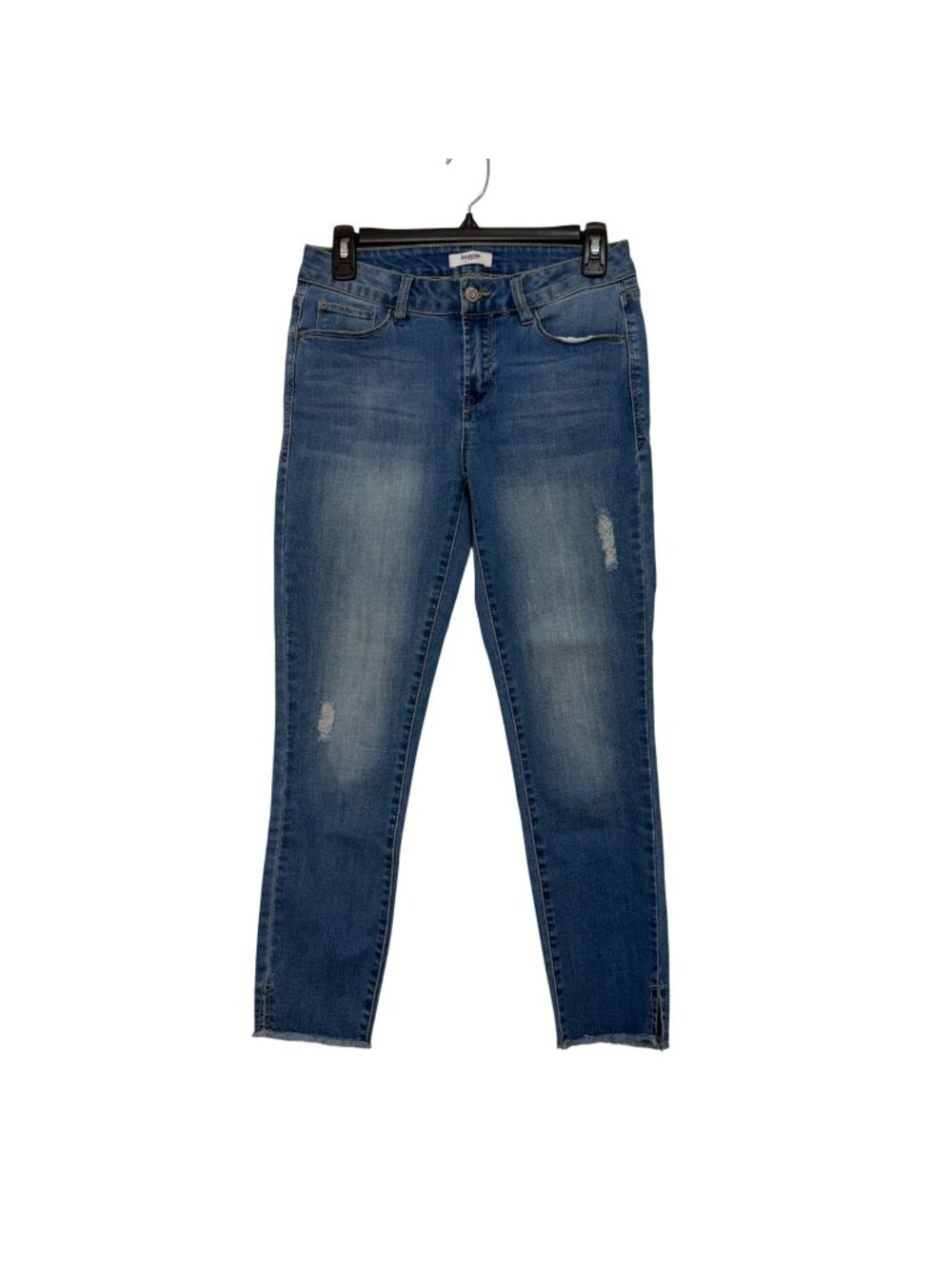Kensie Womens Blue Distressed Mid-Rise Ankle Skinny Jeans Size 4/27
